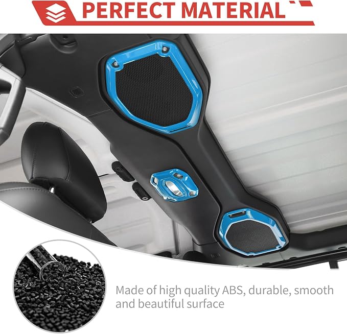 23pcs Full Set Interior Trim Kit for Jeep Wrangler JL JLU Gladiator JT 2018-2023 Steering Wheel Door Handle Air Conditioning Vent Cup Holder Reading Light Headlight Gear Cover, Light Blue