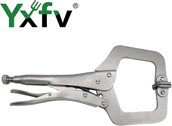 11" C Clamp Locking Pliers, 5-Pack Heavy-Duty | Universal for wood/metal/auto work, 11" regular tip, easy-release trigger, heat-treated steel, 5-pack.