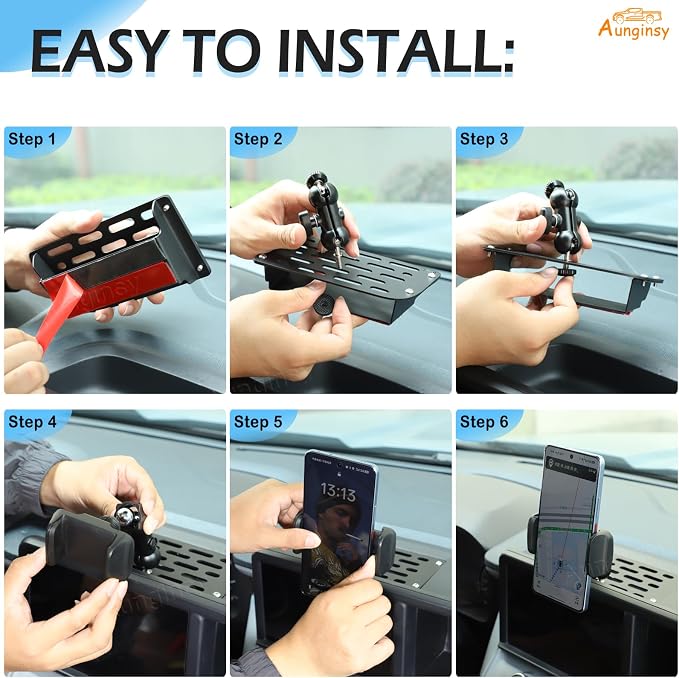 Aunginsy Center Console Dash Mount Phone Holder Compatible with Ford Maverick 2022 2023 2024, Car Dashboard Instrument Table Organizer Storage Tray Groove Panel Cell Mobile Phone Bracket Accessories