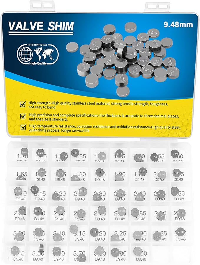9.48mm Valve Shim Kit Replacement for Suzuki LT-Z400 QuadSport Z 2003-2012,LT-R450 QuadRacer,for Honda CRF450R CRF250R,for Yamaha YZ250F YZ450F YFZ450R WR250F Arctic Cat DVX 400 ATV (52pcs)