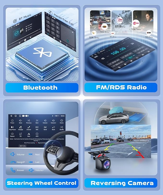 Android 15 Car Stereo for Honda Accord 2003-2007 Radio Wireless Carplay Android Auto 10.1 inch 1080P HD Touch Screen 5G WiFi DSP EQ GPS MirrorLink Bluetooth FM/RDS 26UI AHD Backup Camera Mic