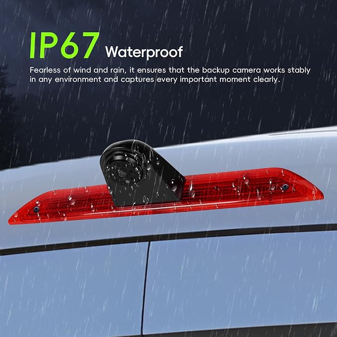 Car Brake Light Rear View Camera for Ford Transit 2014 2015 2016 2017 2018 Car Backup Reversing, Camera Night Vision, IP67 Waterproof,Wide Viewing Angle