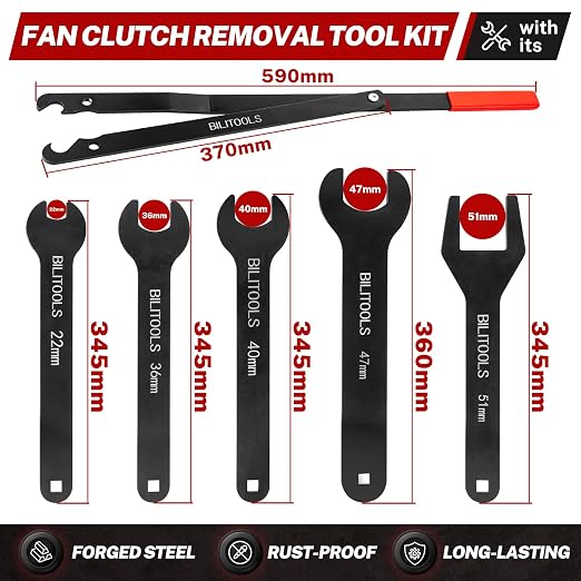 BILITOOLS Cylinder Head Stand Holder Tool & Fan Clutch Removal Tool Kit