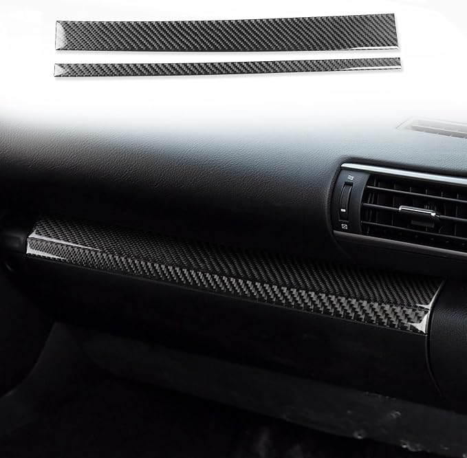 Soft Carbon Fiber Car Interior Passenger Storage Strip 2/Piece Decorative Sticker for Lexus RC300 350 200T 15-24 Carbon Fiber Interior Accessories