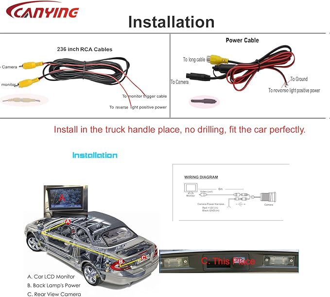Car Trunk Handle Rear View Camera Special for Ford Mondeo Fiesta S-Max Focus 2C 3C Land Rover Freelander Range Rover CCD AHD