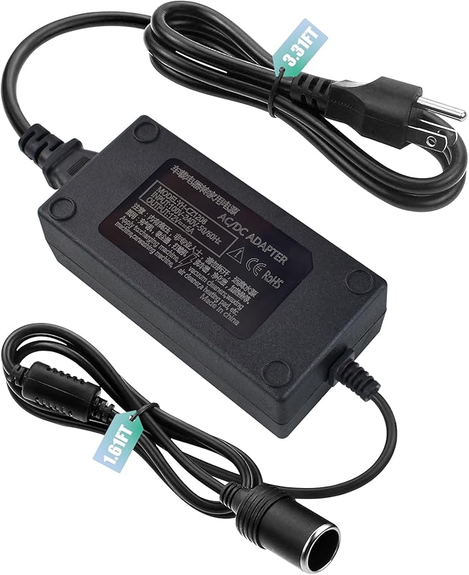 110v to 12v 6A 72W AC to DC Converter- Car Cigarette Lighter Adapter to Wall Plug for Air Compressor, Tire Inflator, Car Refrigerator, Car Vacuum Cleaner, Car Fan
