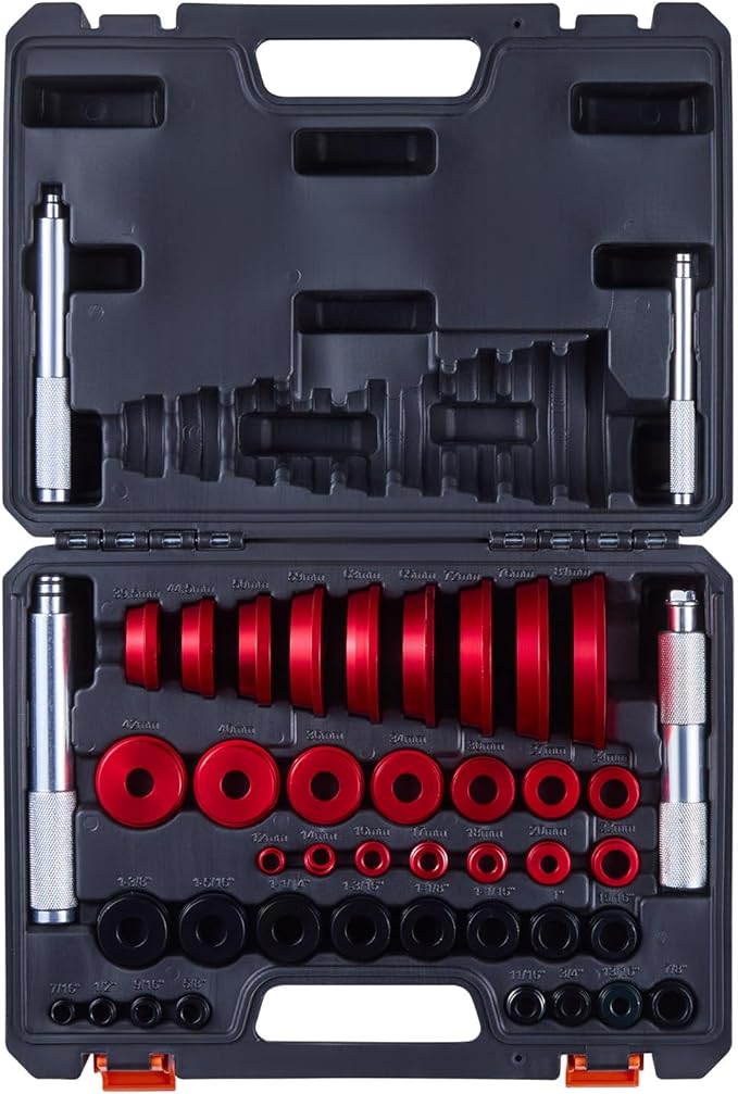VEVOR Bearing Press Kit, 43 Pcs, Bearing Race and Seal Driver Set with 39 Bushings & Handle Shafts, Bushing Driver Tool Set, Heavy Duty Aluminum Alloy Removal Installation Tool Kit with Storage Case