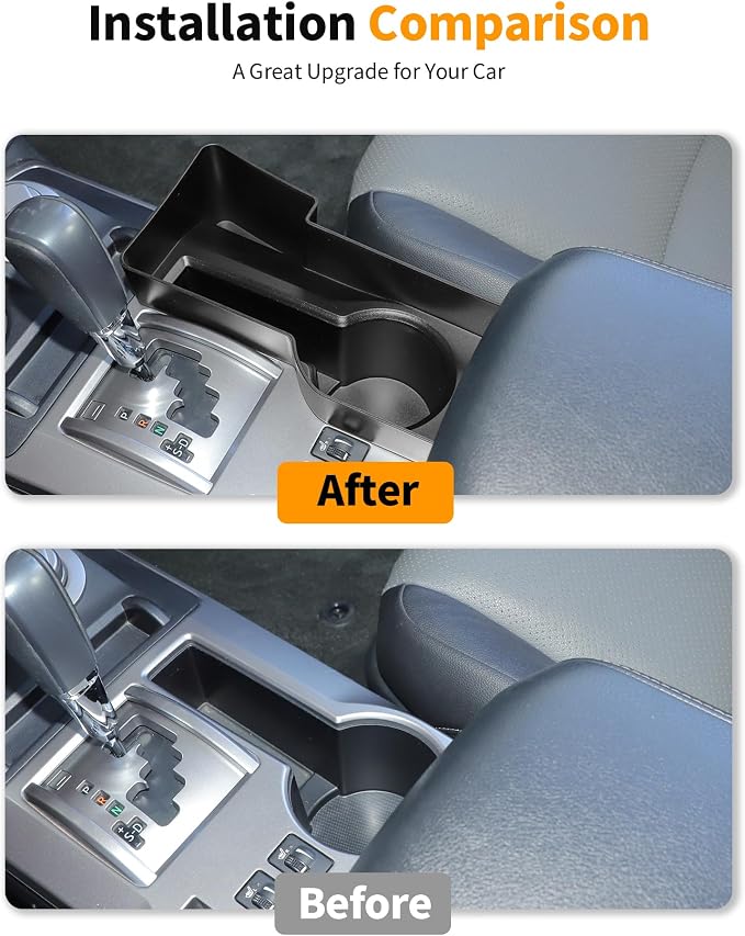 Hoolcar 4Runner Gear Shift Organizer Tray Compatible with Toyota 4Runner 2010-2019 2020 2021 2022 2023 Center Console Organizer Storage Box Side Tray Interior Accessories, Black