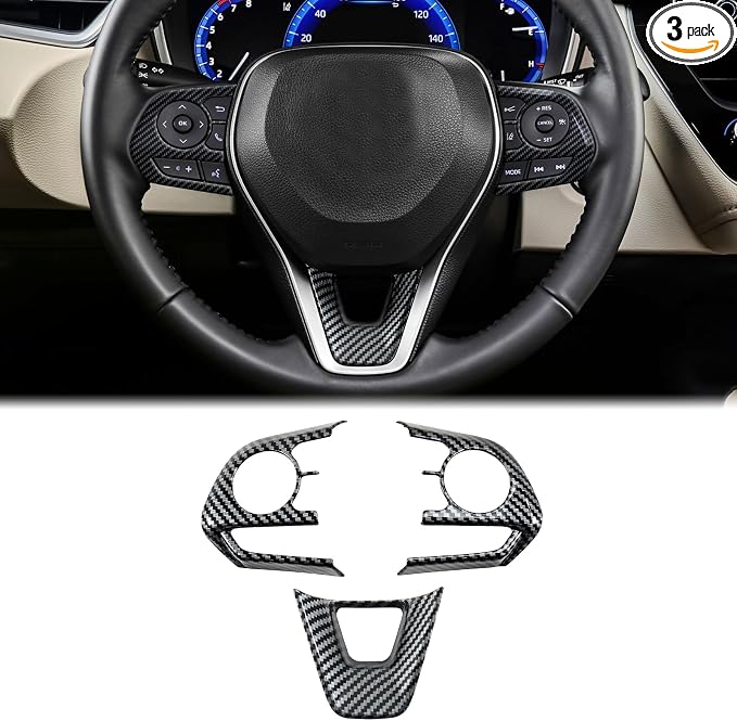 Carbon Fiber Steering Wheel Cover Compatible with Toyota Corolla 2020–2026 & Corolla Hatchback 2019–2026