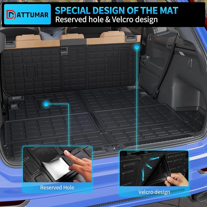 Cargo Mat Compatible with 2010-2024 Toyota 4 Runner 7 Seat Cargo Liner Trunk Mat TPE Back Seat Cover Protector 2023 4Runner Accessories (Fit 7 seat,Trunk Mat+2nd & 3rd Row Backrest Mats)