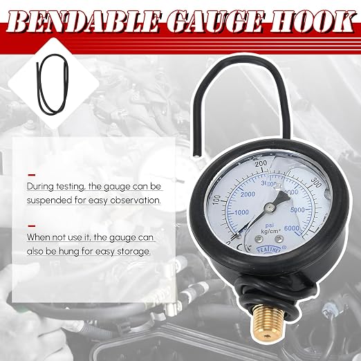 PTNHZ High Pressure & Air Leak Test Gauge Test Tool Kit Compatible with Ford 6.0L 7.3L Powerstroke 94-07