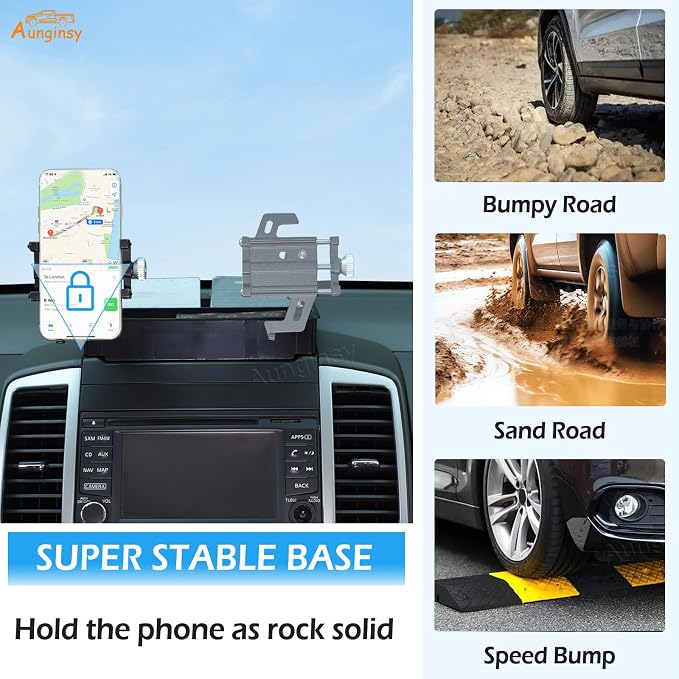 Aunginsy Center Console Dash Storage Tray Compatible with Nissan Frontier 2009-2017 Accessories, Dashboard Multi-Functional Phone Holder Storage Box, Dash Organizer Tray Insert With Mobile Phone Mount