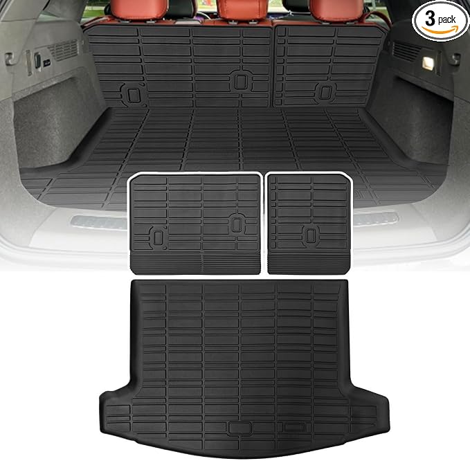 Cargo Liners Backrest Mat for Lincoln Nautilus Accessories 2024-2025 2026 with Hook&Loop Rear Trunk Mat Rear Seat Back Cover Protector All Weather Anti-Slip Split Dog Liner 3 PCS