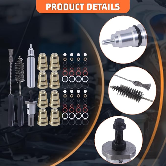 F4TZ9F538A Injector Sleeve Cup Remover Installation Tool Kit Fit For 1994-2003 F250 F350 F450 F550 E250 E350 E450 ESD FSD 7.3L Replacement Parts