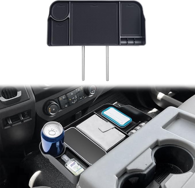 JDMCAR Front Center Seat Headrest Organizer and Underseat Storage Organizer Compatible with 2015-2026 Ford F150 F250 F350 F450 F550 F650 Accessories