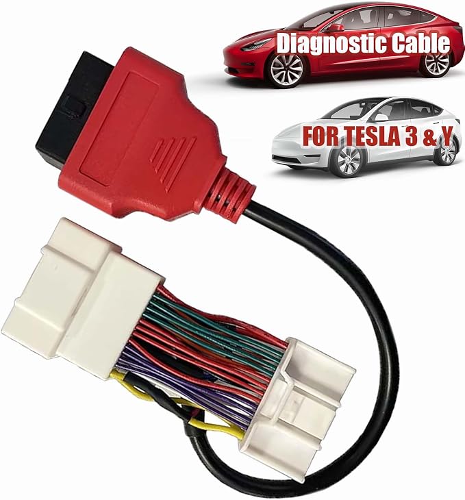 Autel TESKIT3Y Tesla 3 and Y Model Vehicles Compatible Diagnostic Cable Adapter Compatible with Autel Ultra MS919 MS909 Elite II Ultra Enables to Read and Erase Codes 26Pin OBD1 to 16 Pin OBD2