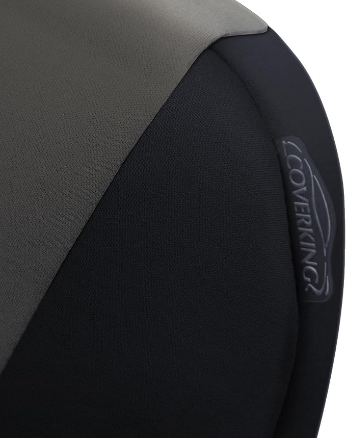 Coverking Custom Fit Front 50/50 Bucket Seat Cover for Select Ford F-Series Models - Neosupreme (Gray with Black sides)