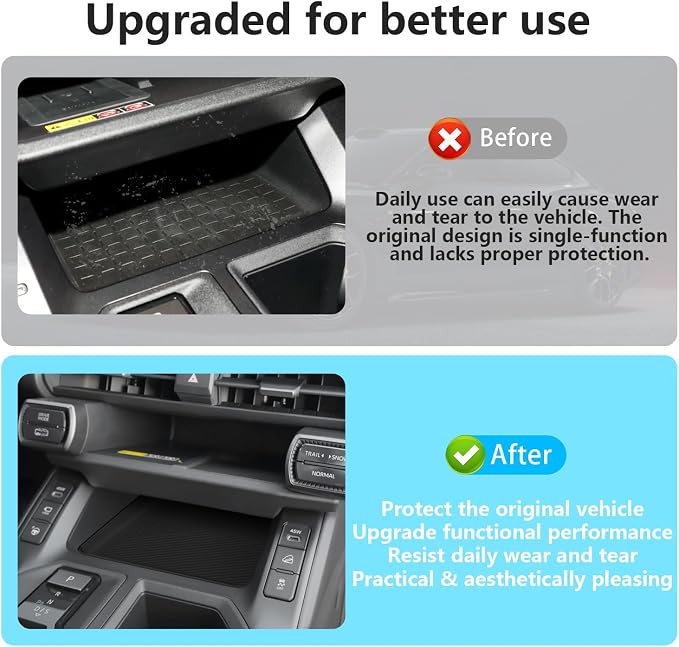 Silicone Liner Mat Compatible with for Toyota RAV4 2026 Anti-Slip Anti-Scratch Center Console Liner Pad Noise Reduction Center Console Liner Pad RAV4 Interior Accessories
