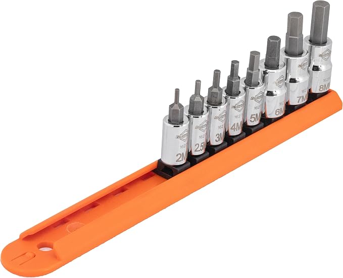 Mayhew Tools 16019 Metric Hex Socket Bit Set, 8-Piece, Polished Chrome