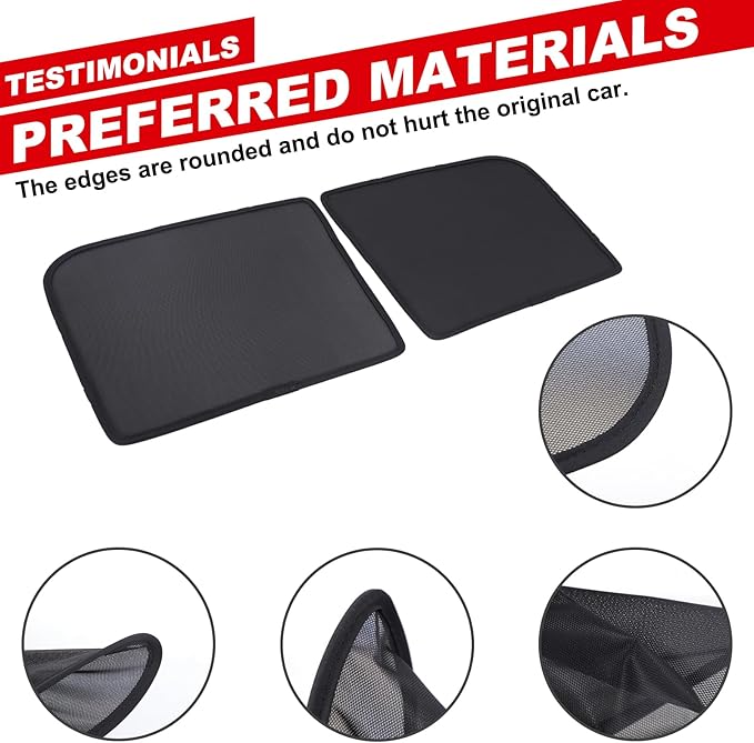 Window Shade Compatible with 2020-2025 L@nd Rover Defender 110, Breathable Mesh Side Window Screens Shade Cover for Baby, UV Rays Protection Sun Shade Blocker (Front Side Windows 2Pcs)