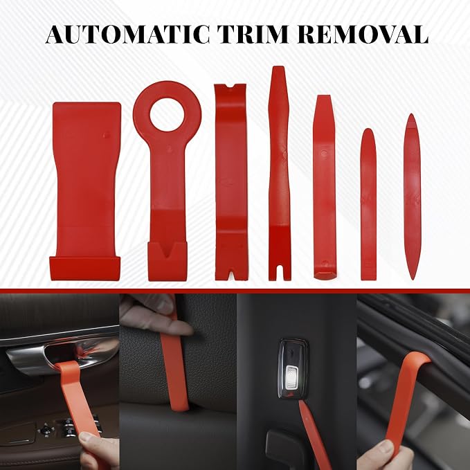 17 PCS Stainless Steel Repair Tools, Car Door Lockout Kit, 68" Long Reach Kit with Air Wedge, Professional Automotive Tool Set