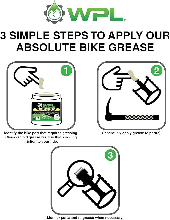 WPL Absolute Bicycle Grease - All-Purpose Bike Grease and Lube for Pedals, Forks, Chains, and Wheel Bearings