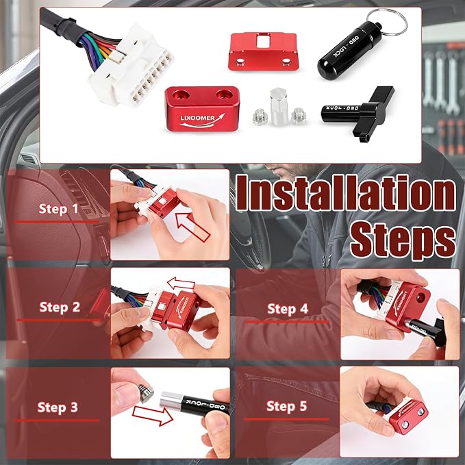 OBD Port Lock - Protect Your Car from Theft. for Non-GM Models Only (Not Compatible with GM, Chevrolet, Buick, Cadillac). Version 2.0