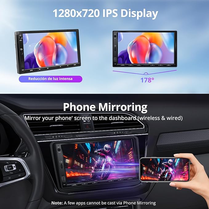 ATOTOZONE AC-4450 Bluetooth OBDII/OBD2 Car Diagnostic Scanner/Scan Tool,for A5LVWA7T,7" Double Din Car Stereo with Wireless CarPlay &Android Auto Compatible with VW Volkswagen Jetta/Tiguan/Golf/Passat