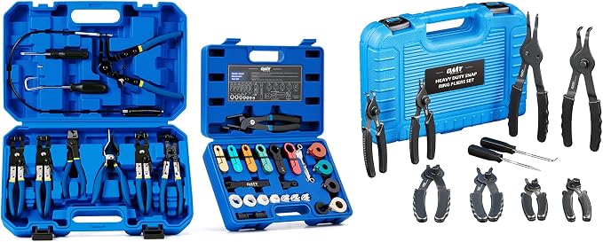 Orion Motor Tech 10pc Snap Ring Pliers Set & Fuel Line Disconnect & Hose Clamp Pliers Tool Set, Bundle