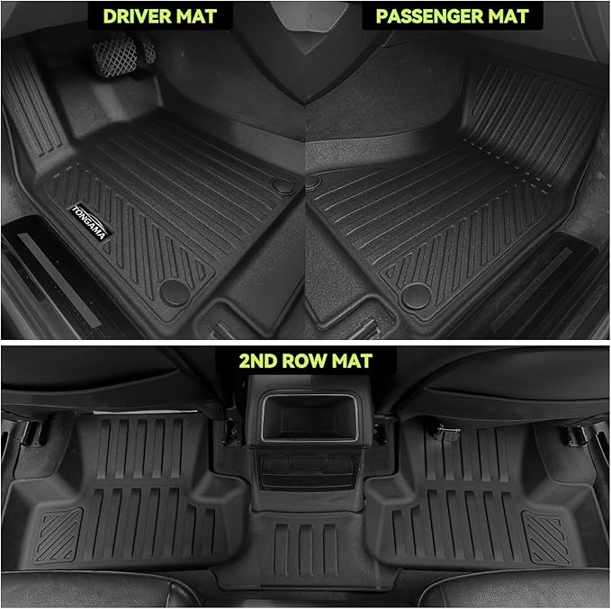 Tongama-Floor Mats for 2022-2026 Toyota Corolla Cross Fuel FWD(Not for Fuel AWD), All Weather TPE Floor Liners and Trunk Mat and Backrest Mats Protectors for Corolla Cross Accessories