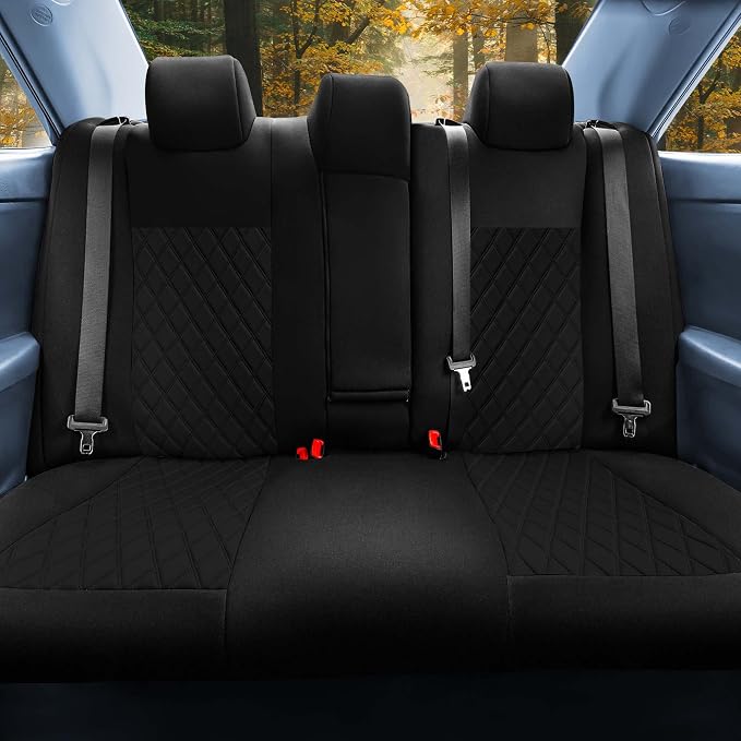 FH Group Custom Fit Seat Covers Specifically Made for 2012-2017 Toyota Camry LE | SE | XSE | XLE - Ultraflex Neoprene Waterproof Car Seat Cover, Full Set Black