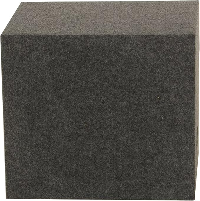 QPower 15 Inch Heavy-Duty Single Sealed Carpet Covered Durable Car Audio Vehicle Subwoofer Enclosure Woofer Box, Charcoal Gray