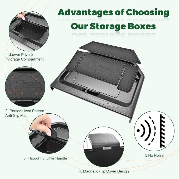 Dashboard Storage Organizer for Ford Maverick 2025 2026 Center Console Insert Tray with Magnetic Lid Hidden Panel Secret Compartment (Only for 13.2 inch Screen)
