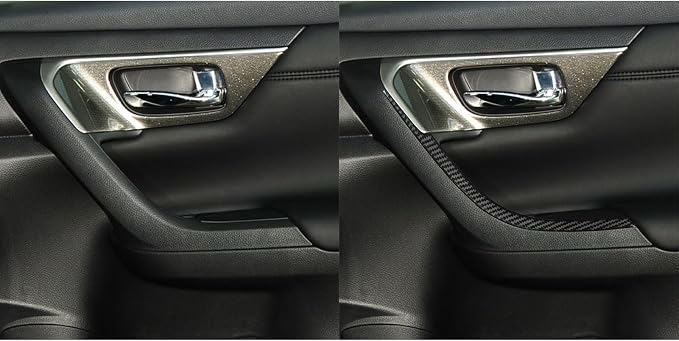 Soft Real Carbon Fiber Compatible with Nissan Altima 2013 2014 2015 2016 2017 2018 Interior Accessories Front Door Armrest Arm Rest Cover Trim Decorative Strip