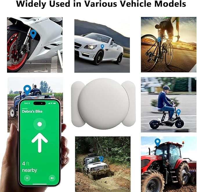 GPS Tracker for Vehicles,Mini Hidden Car Tracker with Magnetic Case,No Monthly Fee Real Time GPS Car Tracker Works with Apple Find My(iOS Only) (White,1PCS)
