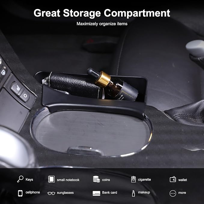 Car Center Console Side Hanging Storage Box Compatible with Chevy Corvette C6 2008-2013, Gear Shift Console Side Tray Organizer Interior Storage Accessories