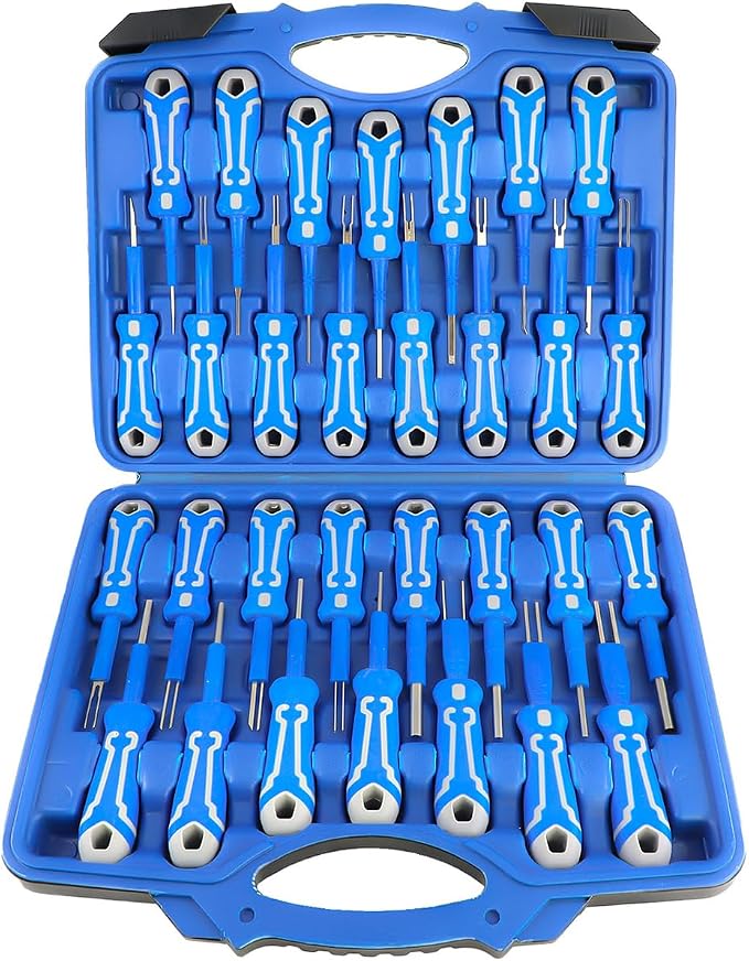 DPTOOL 30Pcs Electrical Terminal Removal Tool Kit Automotive Universal Pin Extractor Connector Separator Set Suitable with 132.5MM 132.88MM 134.7MM 133.8MM Four Size for Most Vehicle Models