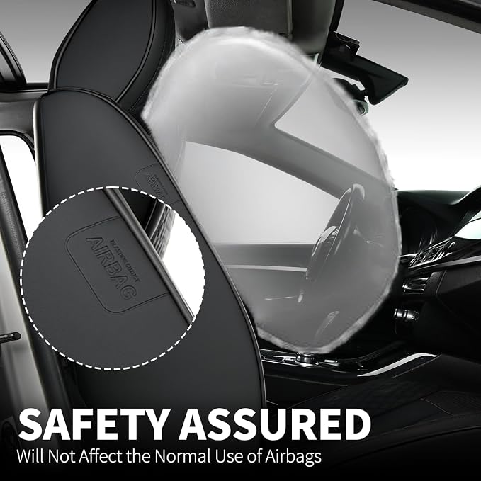 FLORICH 2pcs Car Seat Covers Front Set, Black Car Seat Cover, Breathable Premium Leather Seat Covers, Automotive Vehicle Seat Covers for Cars Trucks Vans SUVs Sedans (2 Packs, Black)