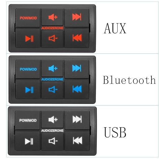 Marine Bluetooth Amplifier car Audio System Waterproof Multi-Function Remote Class D Amp ATV UTV Amp 4 Channel Output (Silvery)