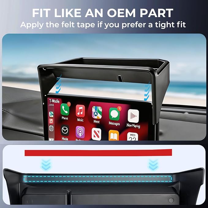 Dashboard Storage Tray Dash Organizer for Mazda CX5 2025 2024 2023 2022 (Only for 10.25-inch Screen,Not for 2026+), Interior Accessories Behind Screen Storage Box for 2022-2025 CX-5, Black