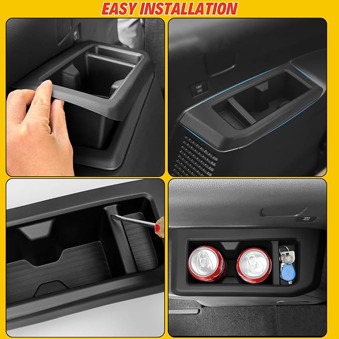 2 Pack Rear Cup Holder Inserts for Toyota Land Cruiser 1958 250 LC250 Prado Accessories 2025 - Third Row SUV Trunk Cup Holder Liners - Protector Cup Drink Coaster Black Car Interior Accessories - TPE