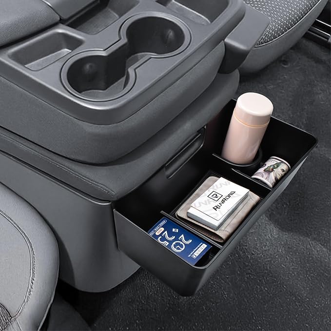 RUNROAD Center Console Hanging Organizer Box Compatible with 2022-2026 Chevy Silverado/GMC Sierra 1500 and 2024-2026 Silverado/Sierra 2500HD 3500HD Accessories Armrest Tray, Split Bench Seat ONLY