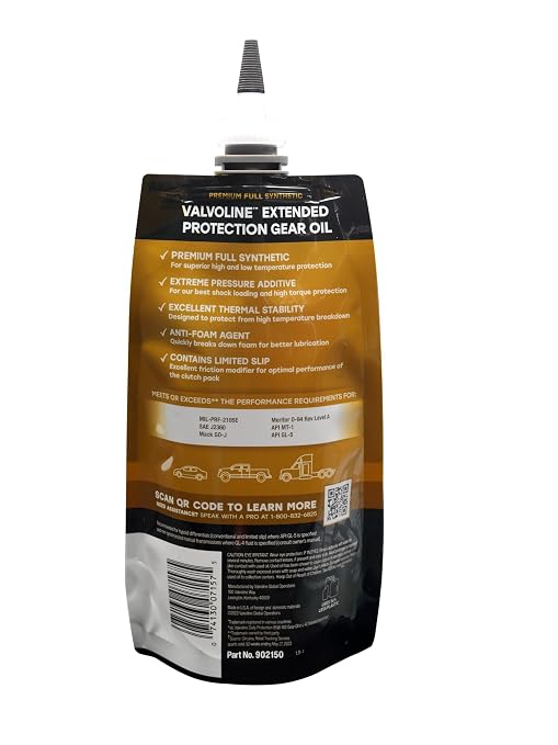 Valvoline FlexFill Extended Protection Full Synthetic 75W-140 Gear Oil 1 QT Pouch