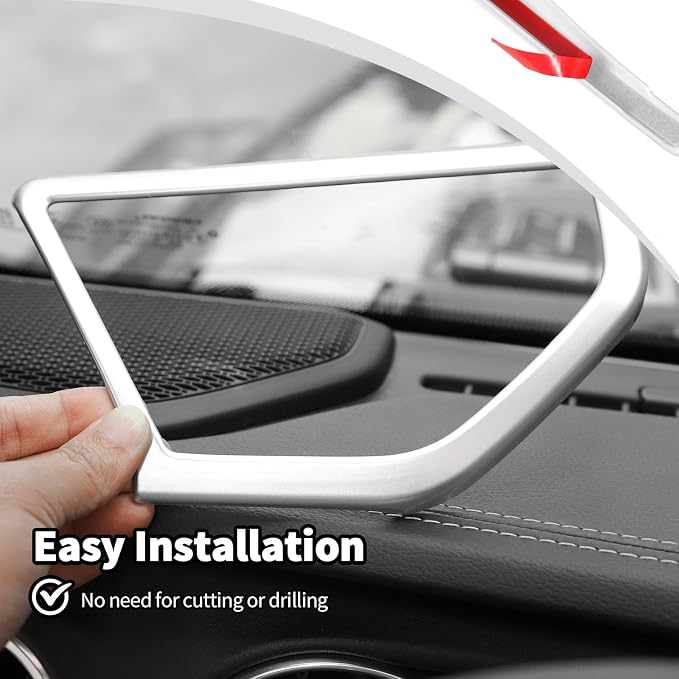 JWWY for Jeep JL Speaker Audio Trim Top & A Pillar Cover Trim for 2024 Jeep Wrangler JL JLU & Gladiator JT Accessories ABS 4PCS Silver