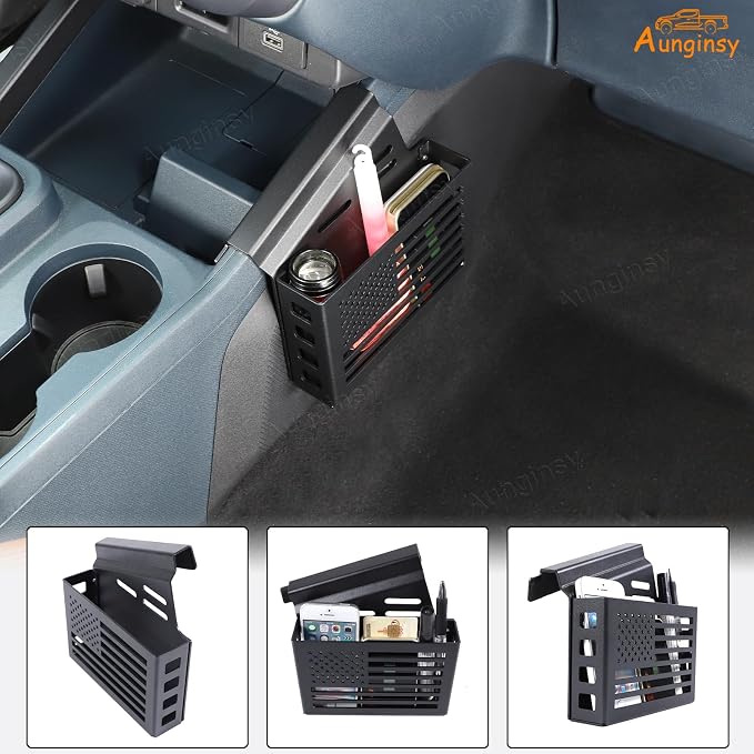 Aunginsy Center Console Right Side Gear Shift Storage Box Basket Compatible with Ford Maverick 2022-2025 Center Console Organizer Tray Side Gear Shift Armrest Storage Box Basket Interior Accessories