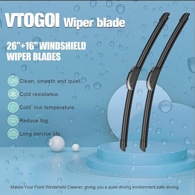 OEM Windshield Wiper Blades Replacement for Toyota Rav4 2019 2020 2021 2022 2023 2024 2025 Mazda 5 2006-2015, All Weather Original Factory Quality Front & Rear Wipers Set 26"+16"+12" (Pack of 3)