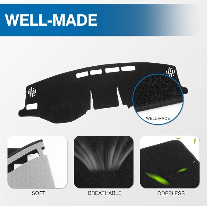 Custom Fit Dash Cover Compatible with Toyota RAV4 2019-2025 Dashboard Cover Accessories for RAV4 Non-Slip Polyester Dashboard Mat Custom Fit Center Console Sunshield Protector No Glare