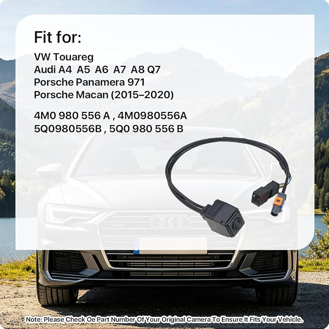 4M0980556A Rear View Camera Replacement for Macan 2015-2020, VW Touareg, Audi Q7 A4 A6 A5 A7 A8, Porsche Panamera 971, OE Backup Cam Replaces 4M0 980 556 A, 5Q0980556B, 5Q0 980 556 B by GreenYi