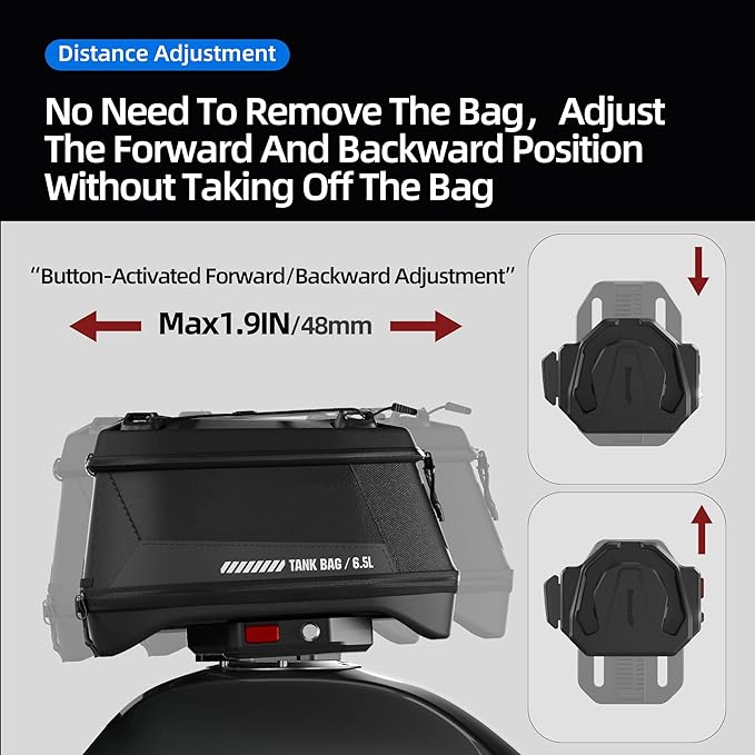 Rhinowalk Motorcycle Tank Bag 5L-6.5L with Strong Magnetic Quick Release Magnetic Tank Bag with Rain Cover fits Harley Davidson, Indian, Honda, Yamaha, Suzuki and More-Brown