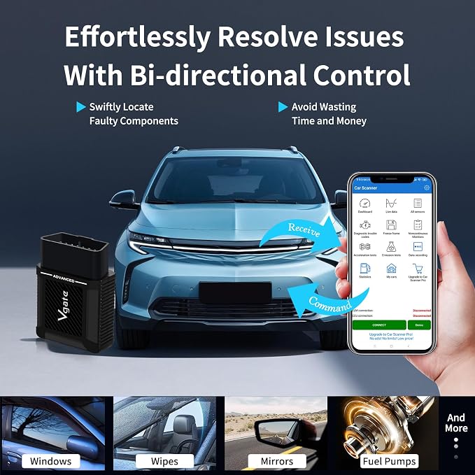 VGATE vLinker MS Bluetooth (MFI) Adapter OBD2 Scanner Code Reader Diagnostic Scan Tool for iOS, Android and Windows, Support 5 CAN Protocols (GMLAN, MS CAN, CH CAN, LS CAN)